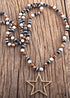 Boho Necklace, RH Tiger Eye, Star Brown Natural Stone